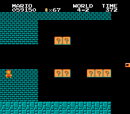 Mario is walking inside a platform